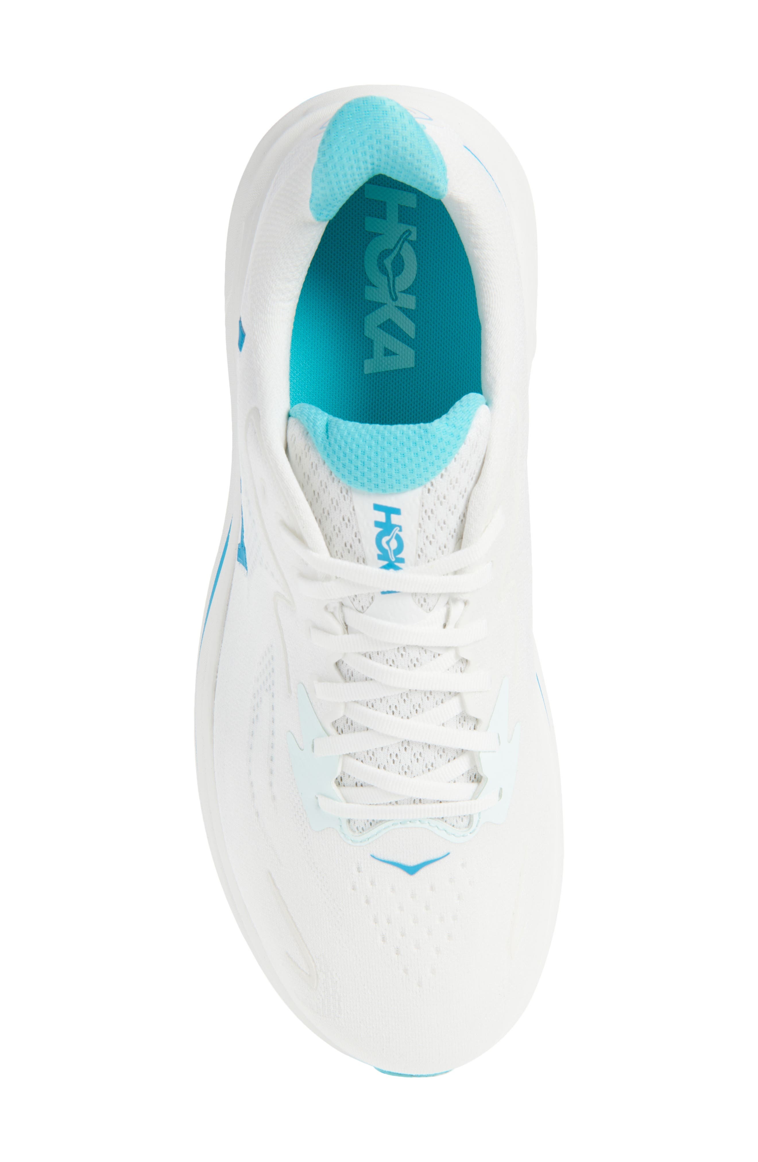 HOKA Clifton 10 Running Shoe in White /Skyward Blue at Nordstrom - 5