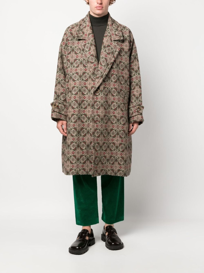 UMA WANG graphic-print single-breasted coat outlook