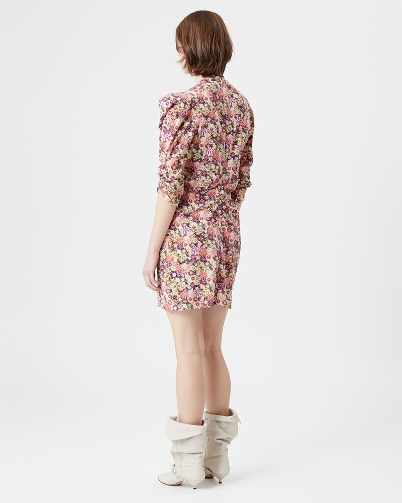 ALINIZA FLORAL SILK SHORT DRESS - 5