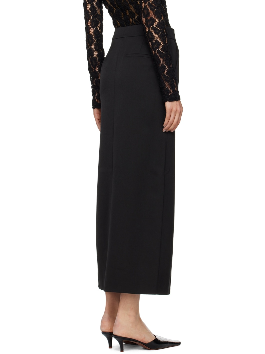 Black Straight Maxi Skirt - 3