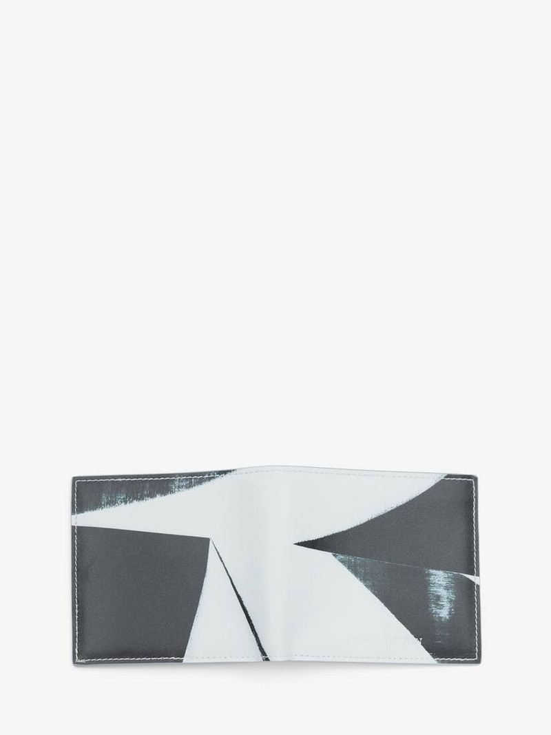 Men's Brushstroke Billfold Card Holder in Black/white 1