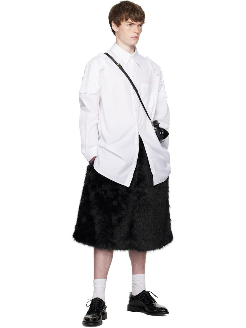 Simone Rocha White Ruffle Shoulder Patch Tunic Shirt outlook
