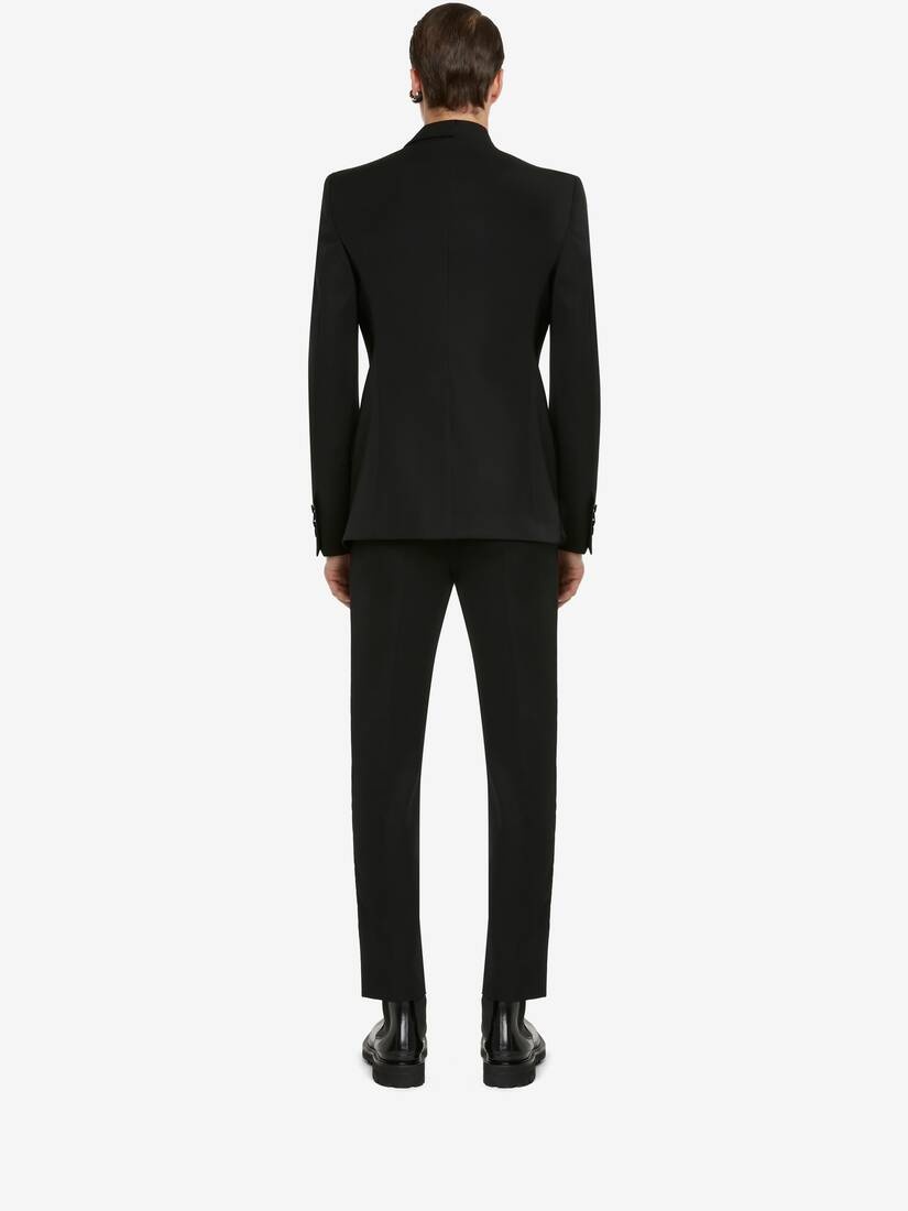 Men's Asymmetric Tuxedo Jacket in Black - 4