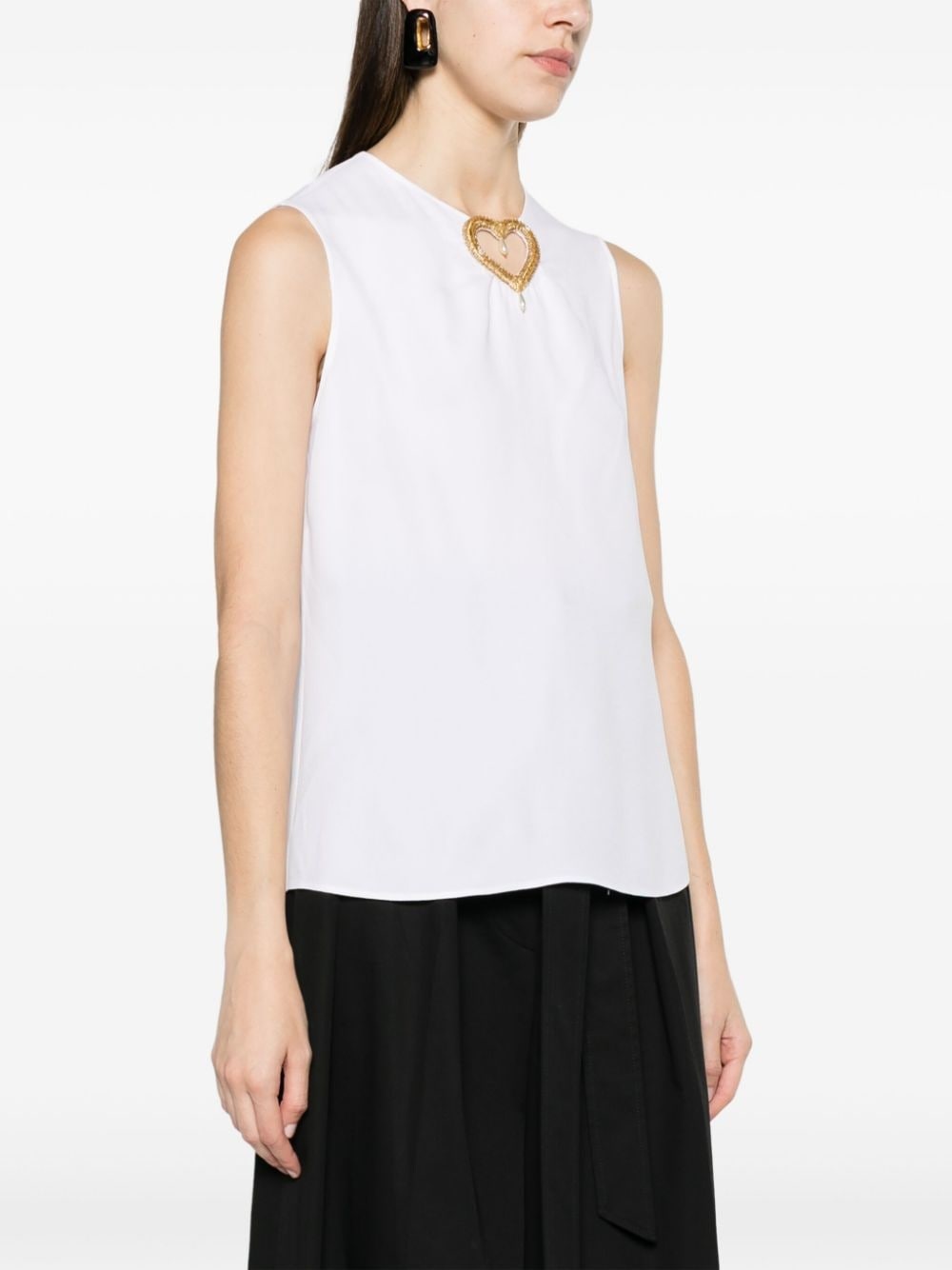 heart cut-out sleeveless blouse - 3