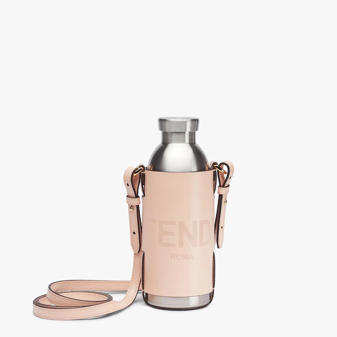 Pink leather flask holder - 1