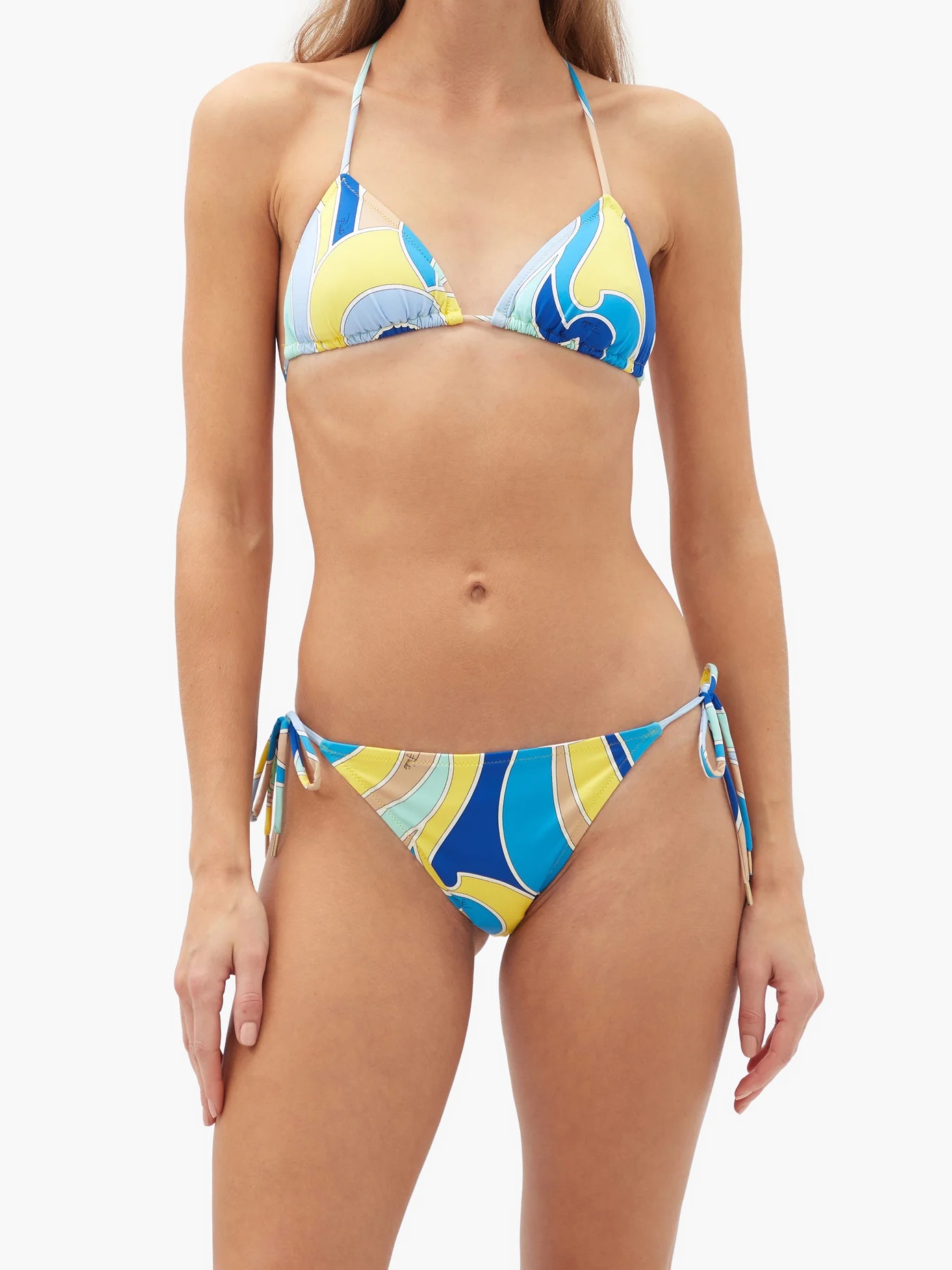 Quirimbas-print triangle bikini top - 6