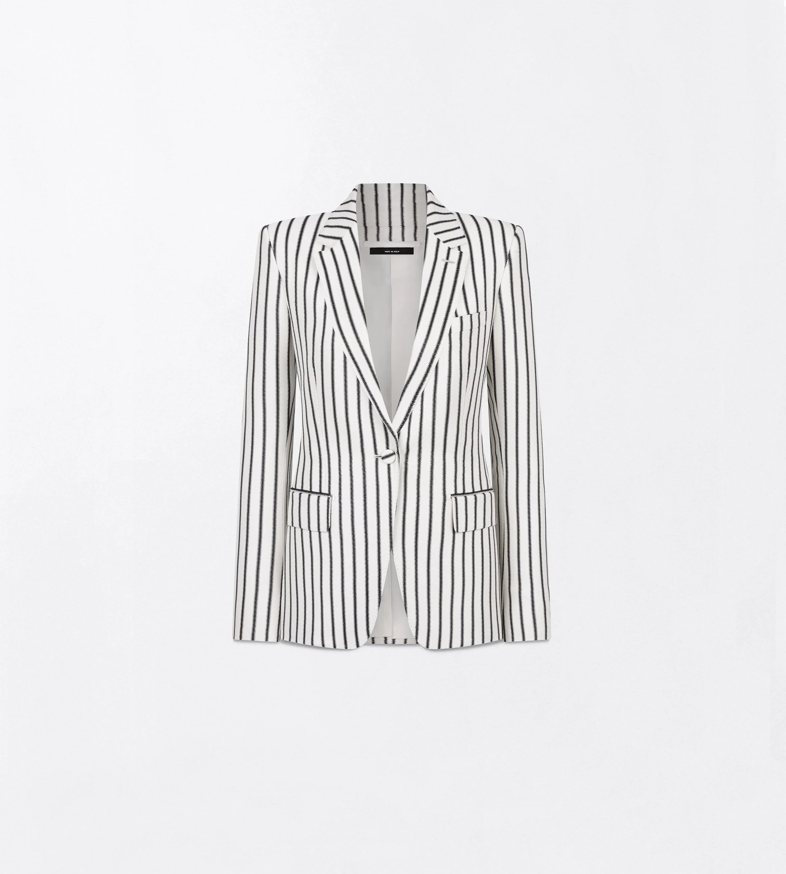STRIPED COTTON BLEND JACQUARD BOYFRIEND JACKET - 1