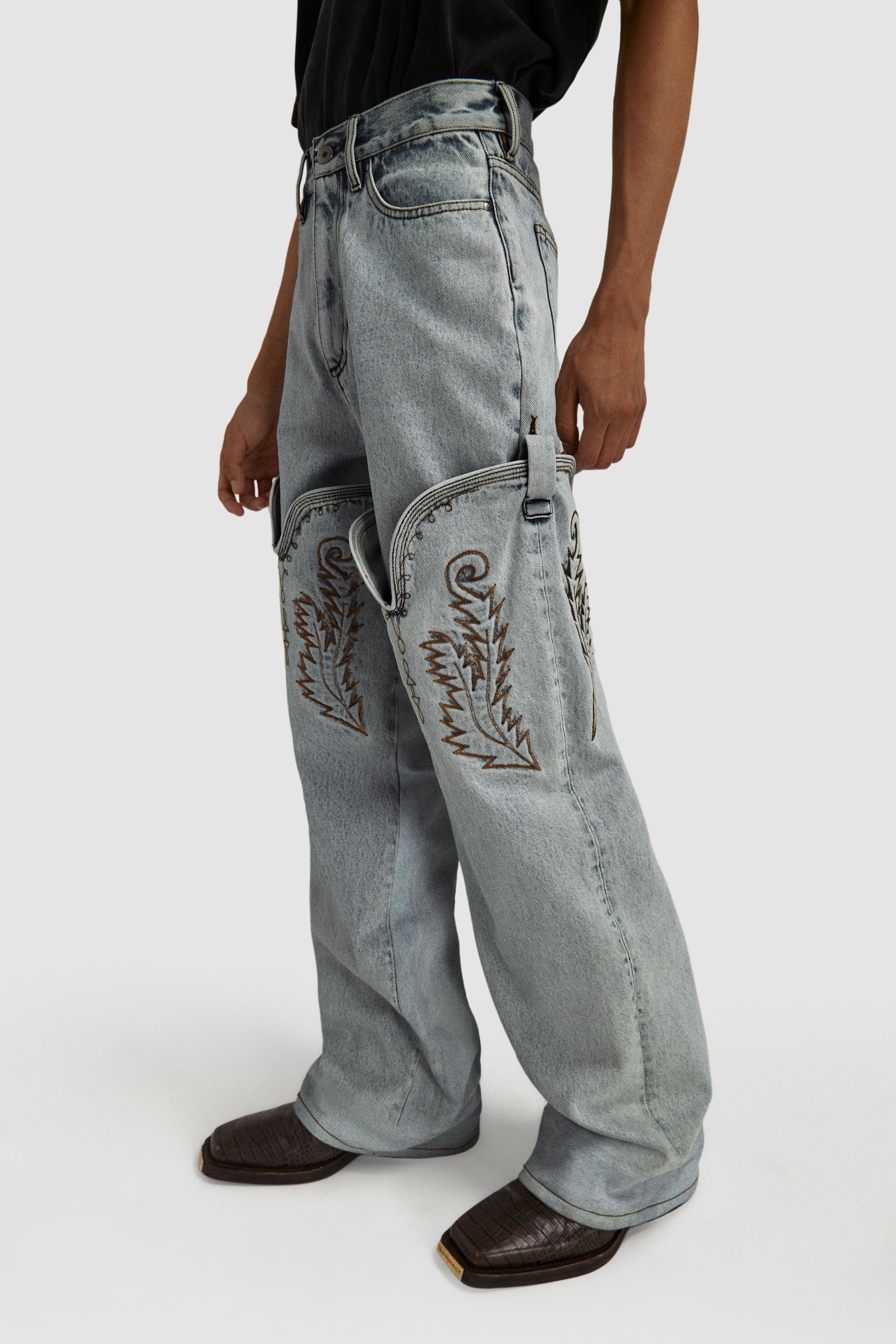 Y/Project Cowboy High Cuff Jeans | REVERSIBLE