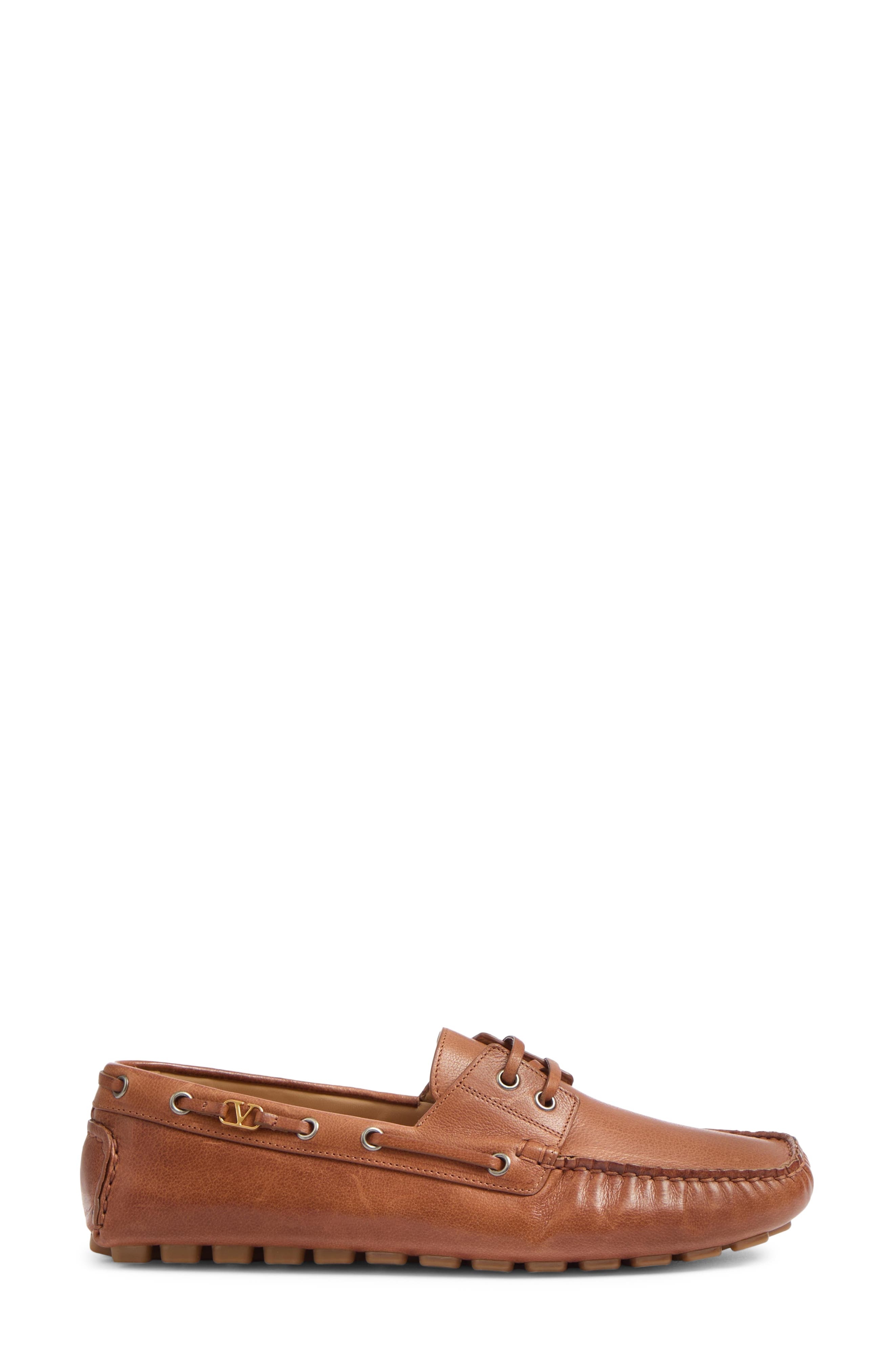 Valentino Garavani VLOGO Signature Driving Shoe in Tobacco at Nordstrom - 3