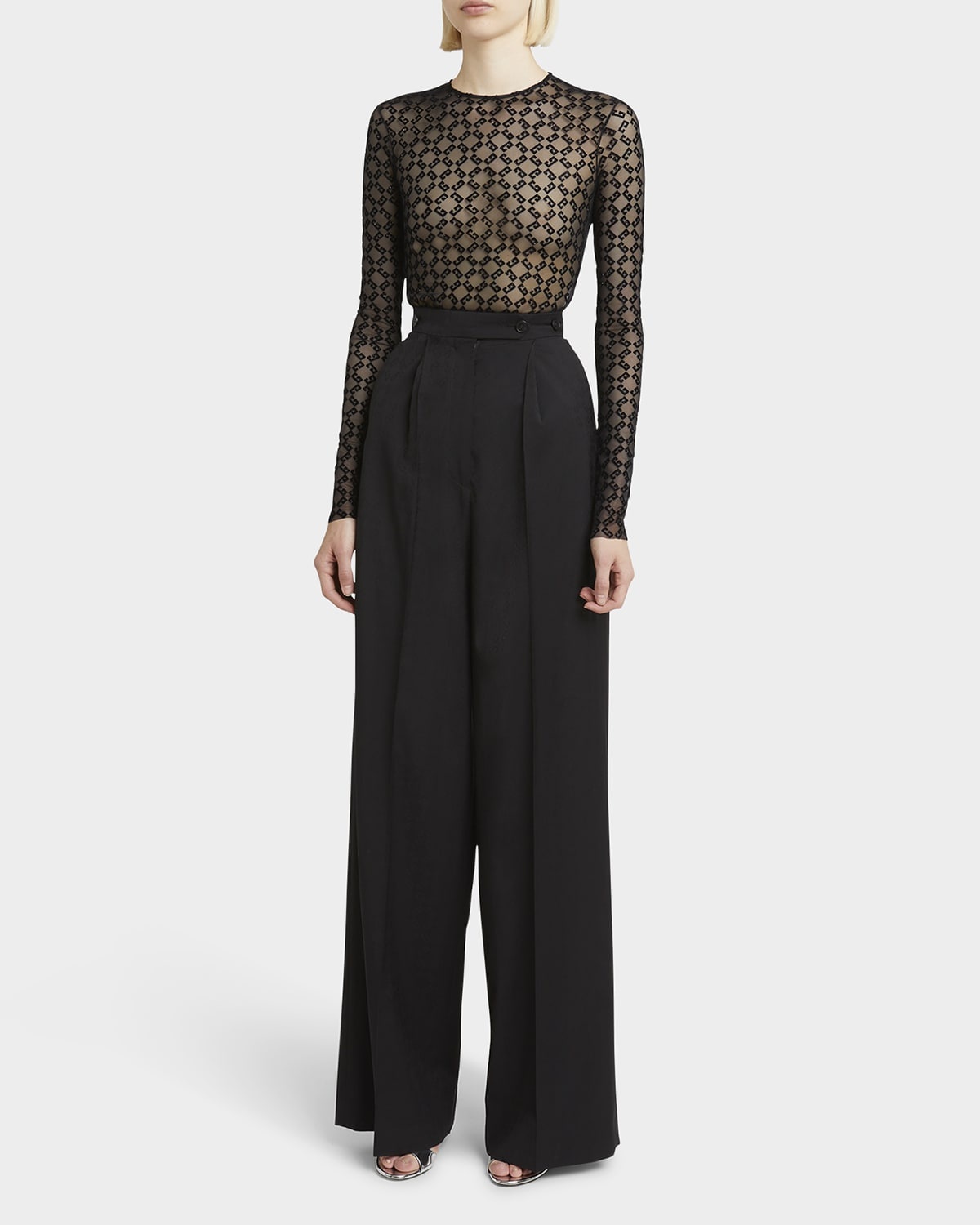 スリップ・インナー・キャミ GIVENCHY SHINY 72 MONOGRAM TULLE BODYSUIT Givenchy BODYSUIT IN SHINY MONOGRAM 72 TULLE | REVERSIBLE