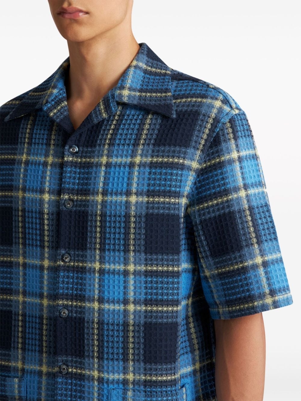 Pegaso-embroidered checked shirt - 4