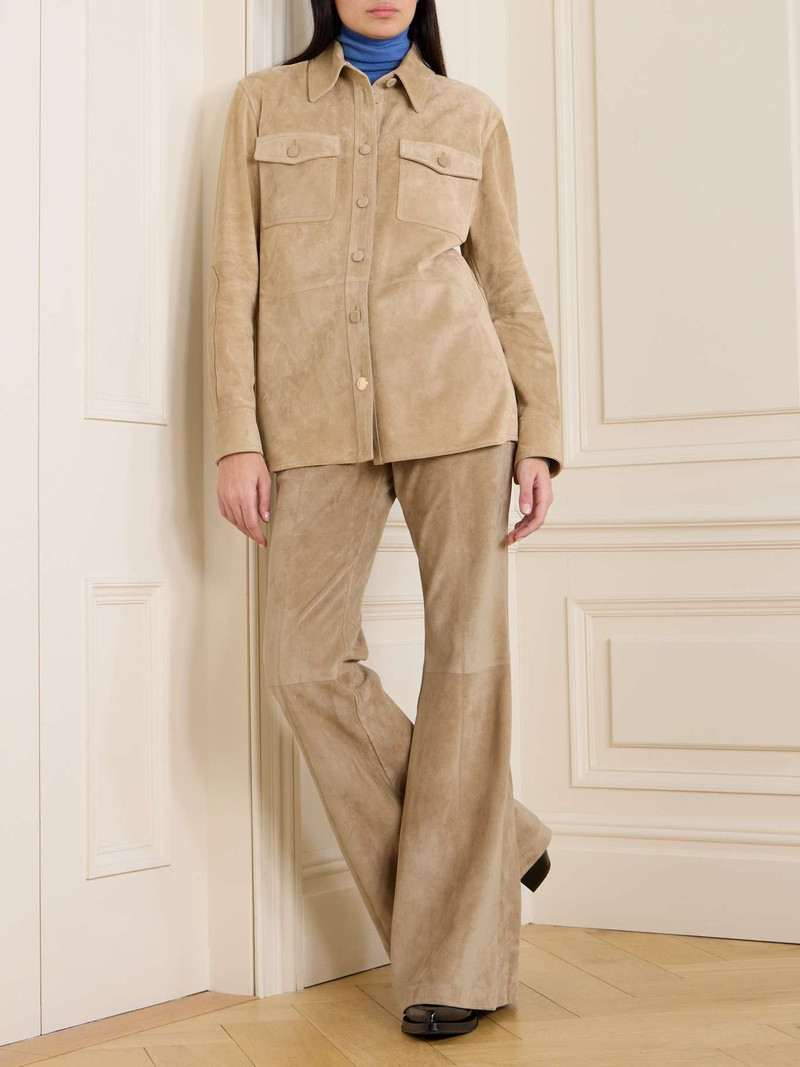 GABRIELA HEARST Rhein paneled suede flared pants Camel outlook
