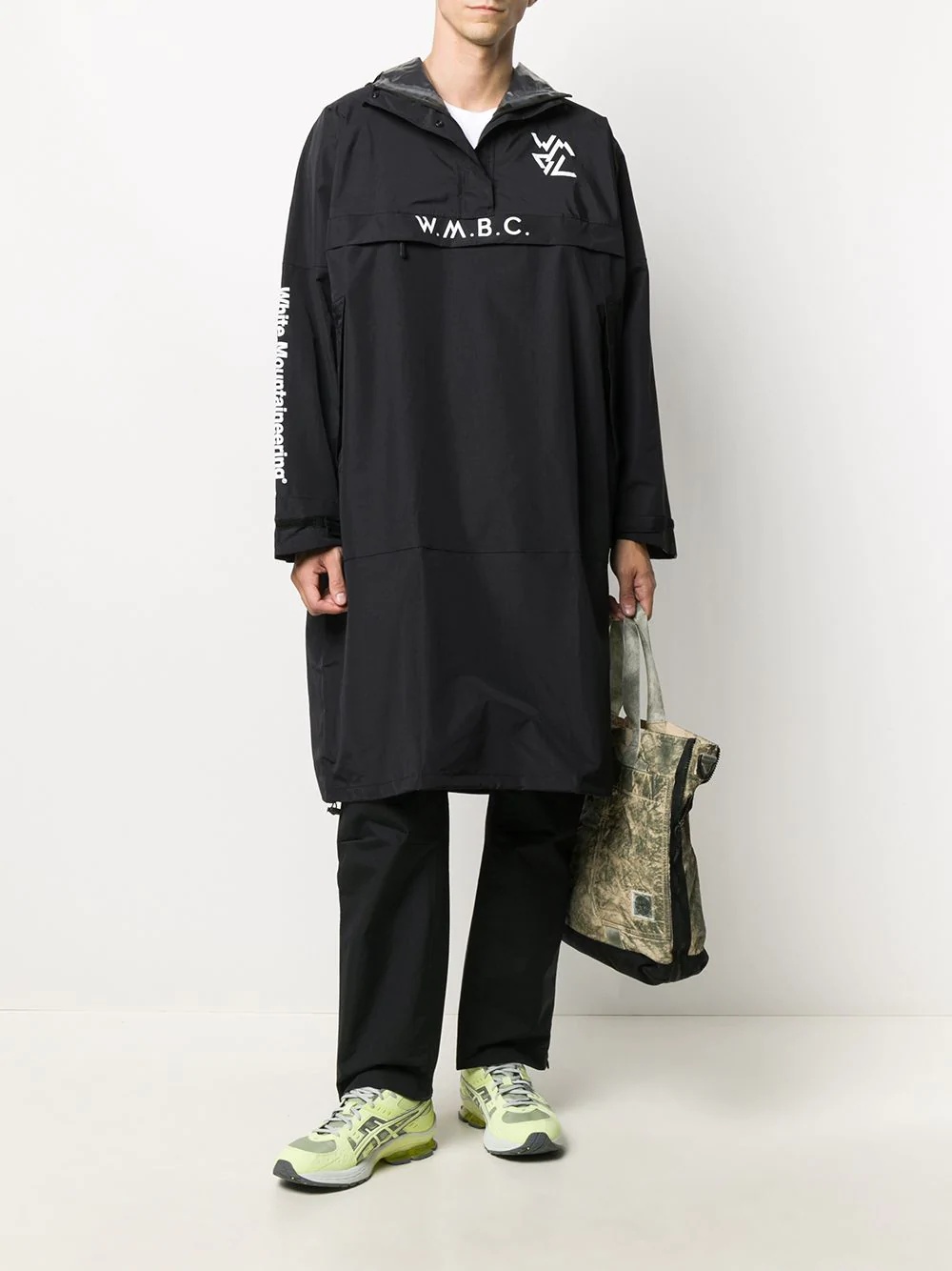 long-length logo print parka jacket - 2