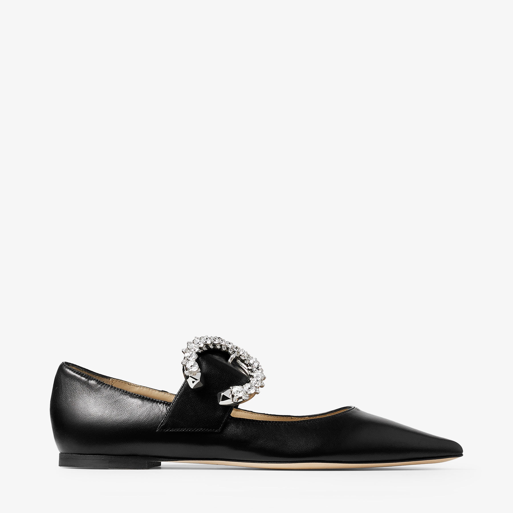 Melva Ballerina
Black Nappa Leather Ballerina Pumps with Crystal Buckle - 1