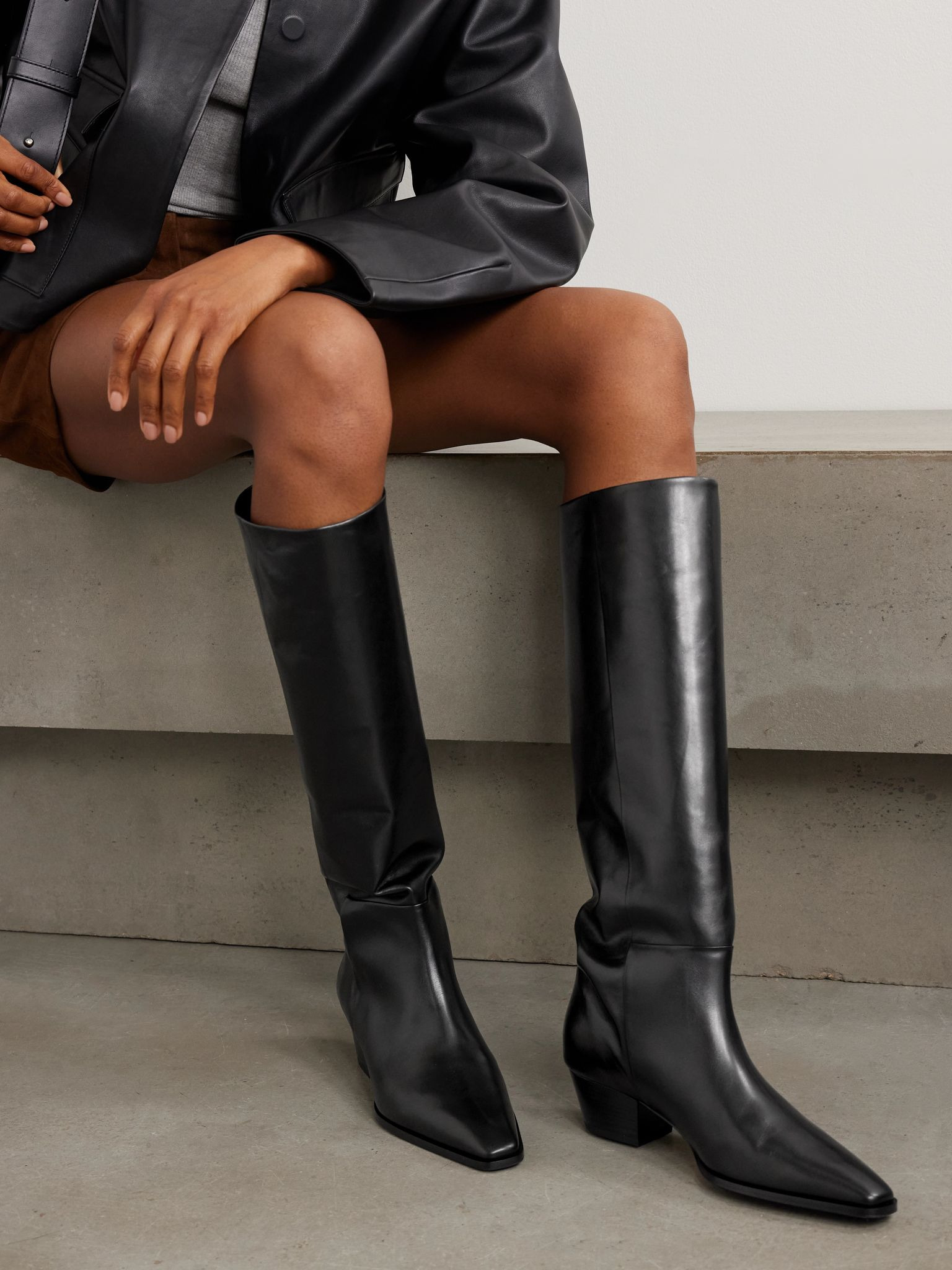 Medea leather knee boots Black - 2