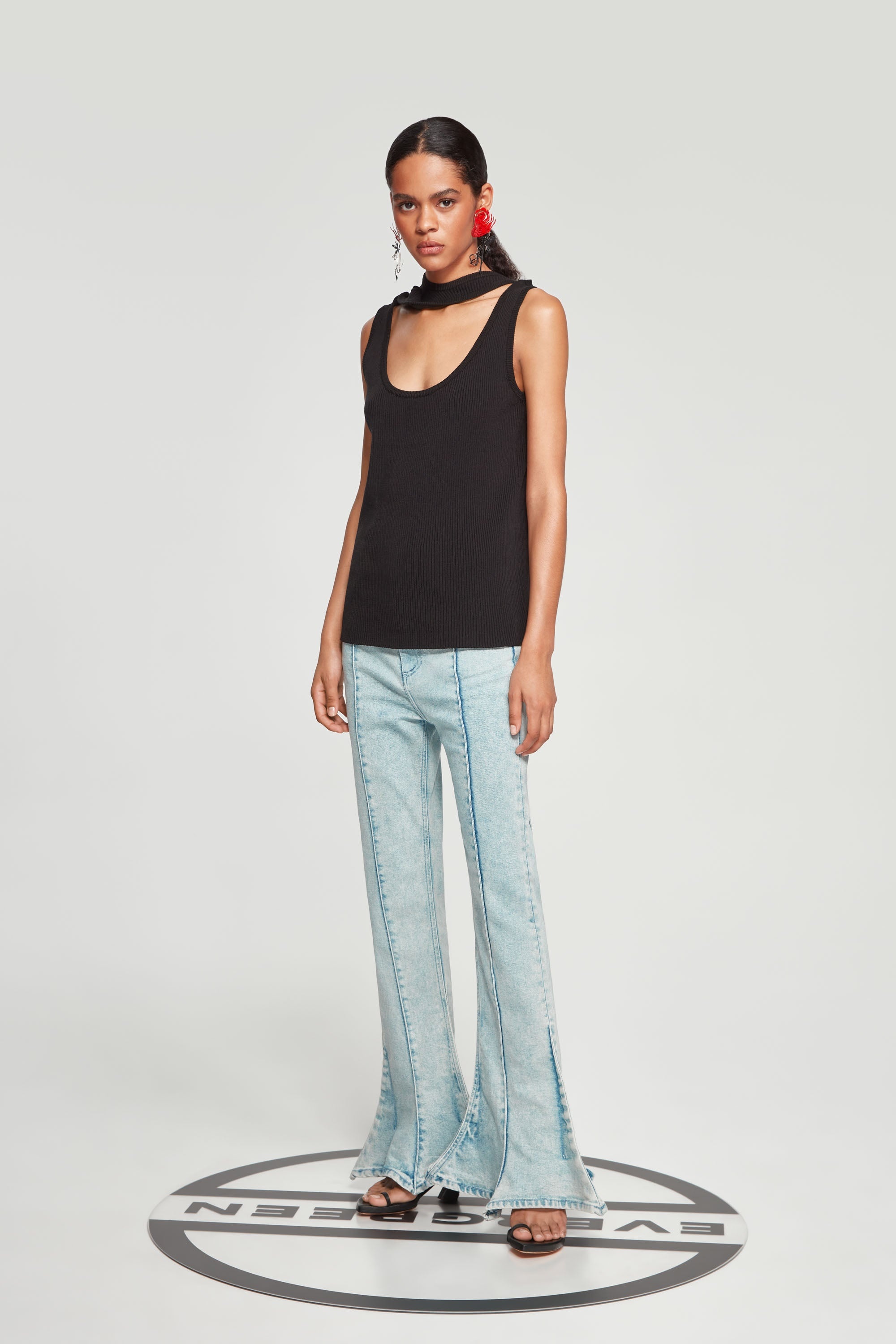 Classic Triple Collar Knit Tank Top - 5
