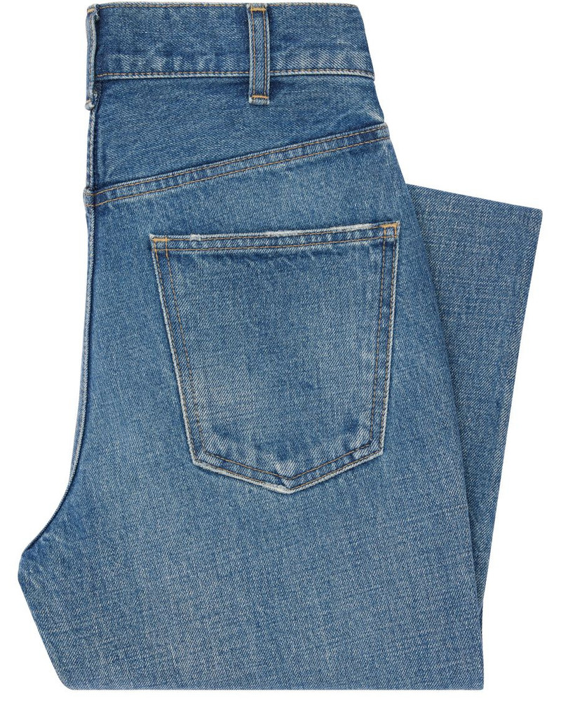 CELINE Dylan flared jeans with signature in union wash denim outlook