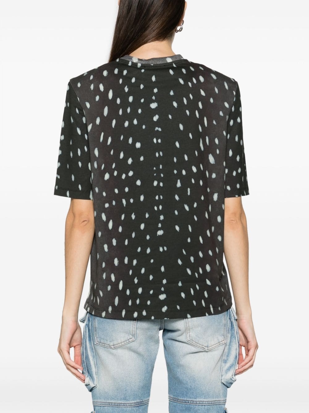 Bella abstract-print cotton T-shirt - 4