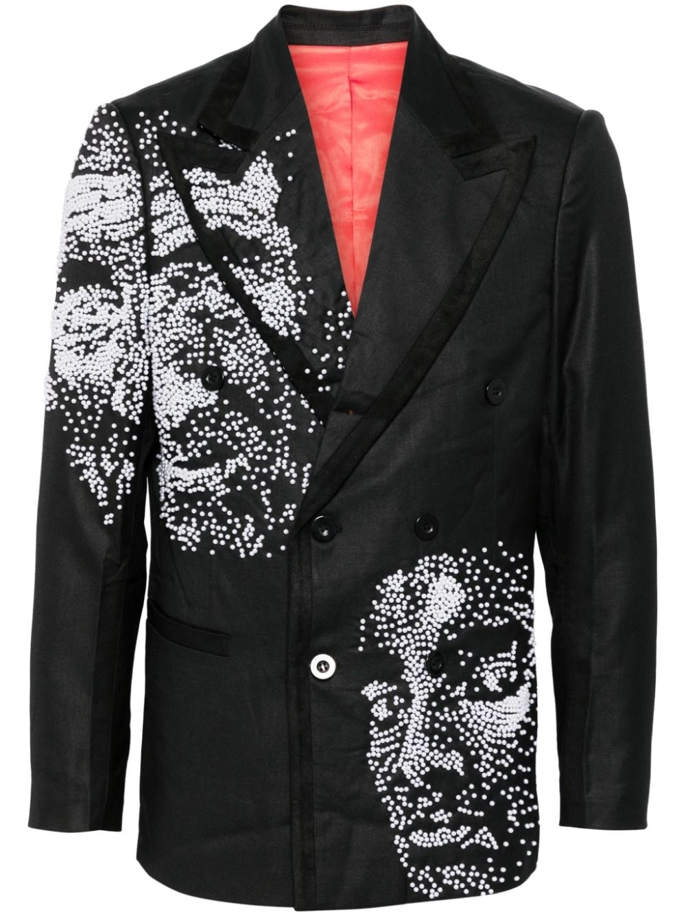 Embellished Face blazer - 1