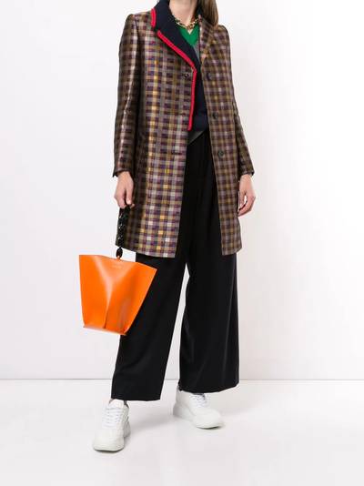 Kolor check-print contrast coat outlook