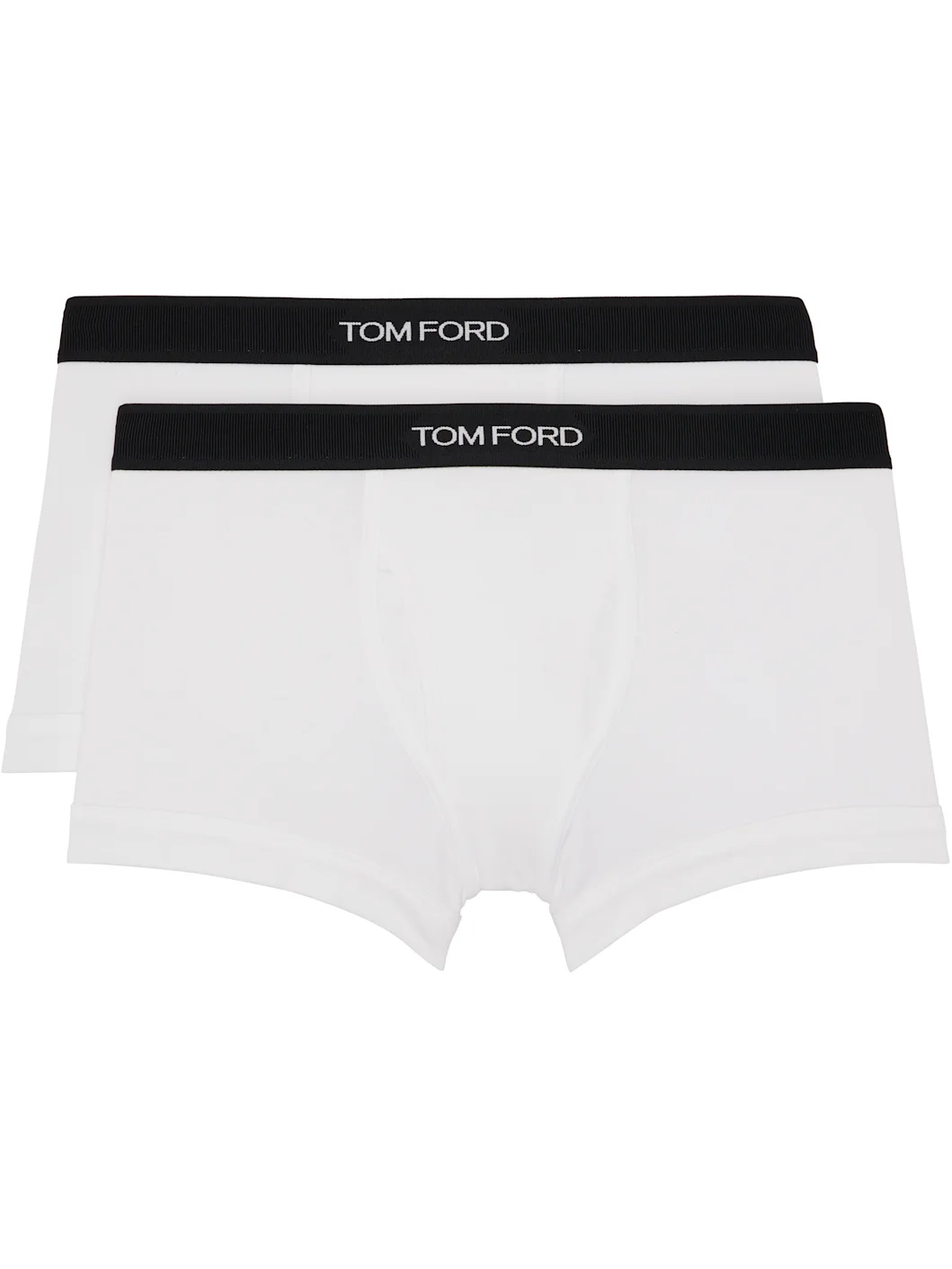 Two-Pack White Cotton Boxer Briefs - 1