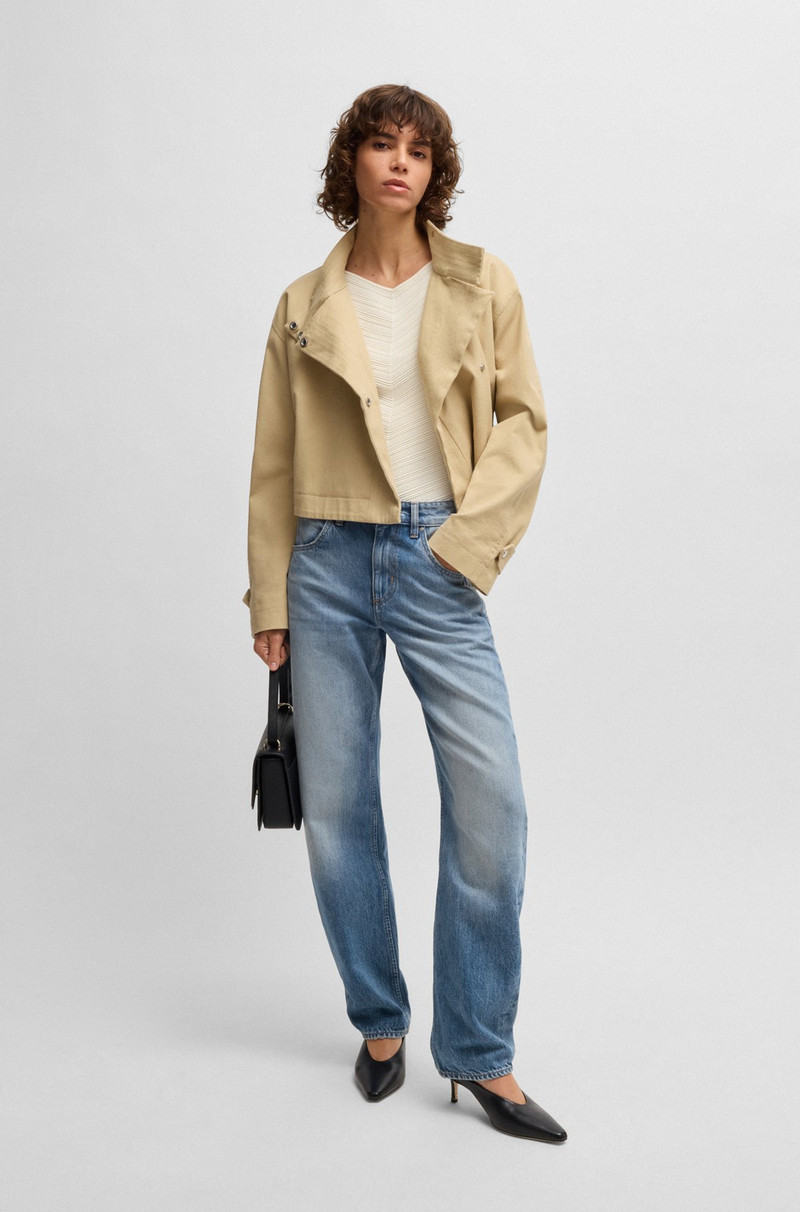 BOSS BARREL-LEG JEANS IN BLUE RIGID DENIM outlook