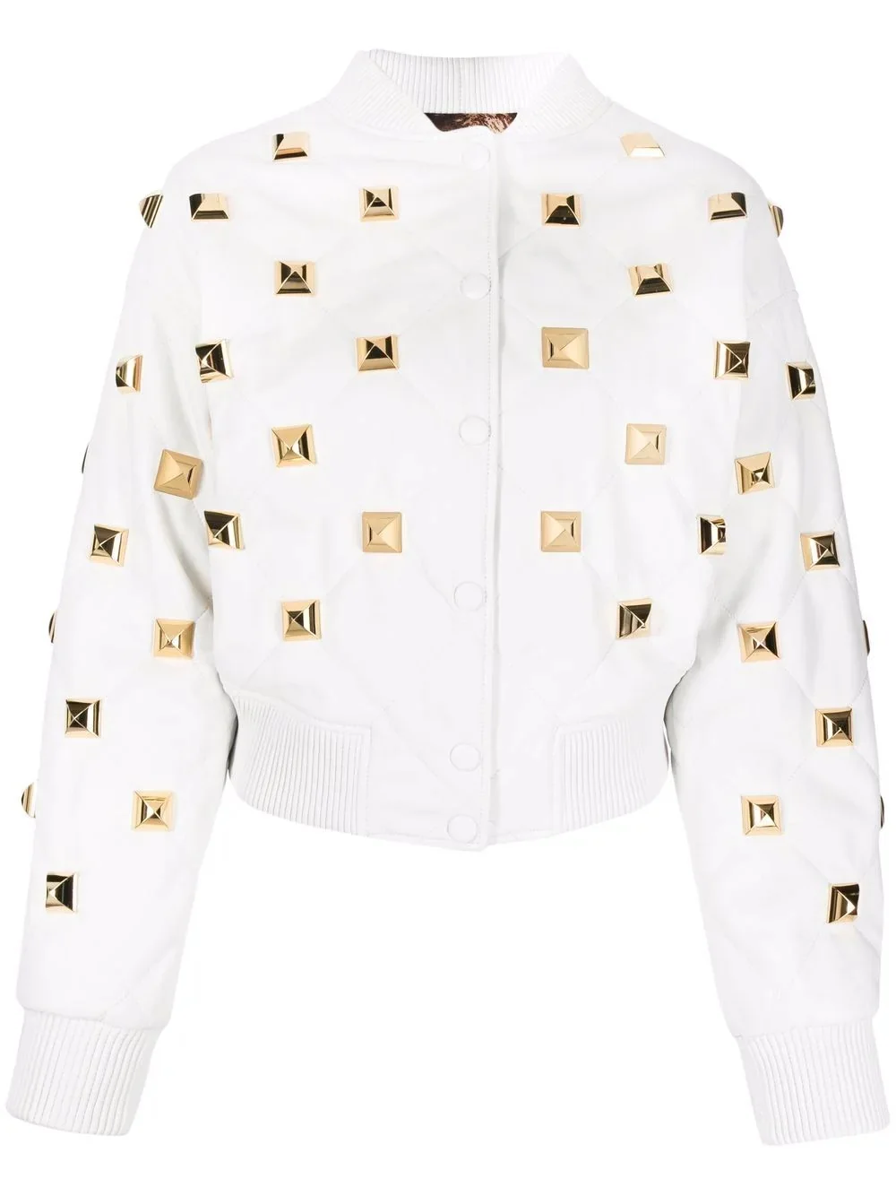 studded quilted bomber jacket - 1