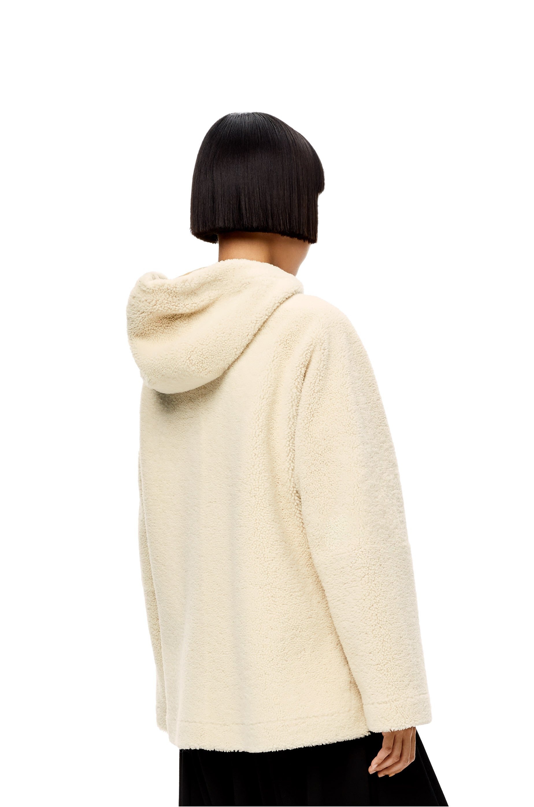 Hooded zip jacket in shearling - 4