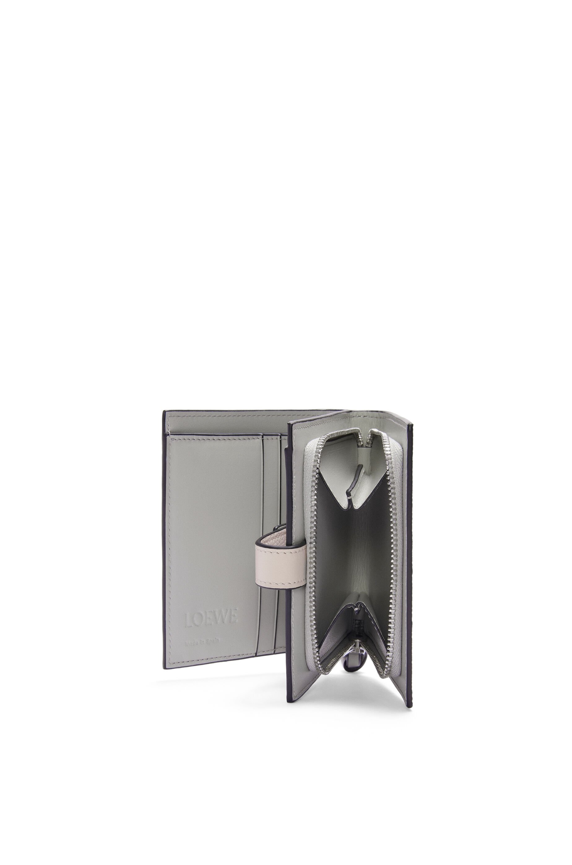 Compact zip wallet in soft grained calfskin - 3
