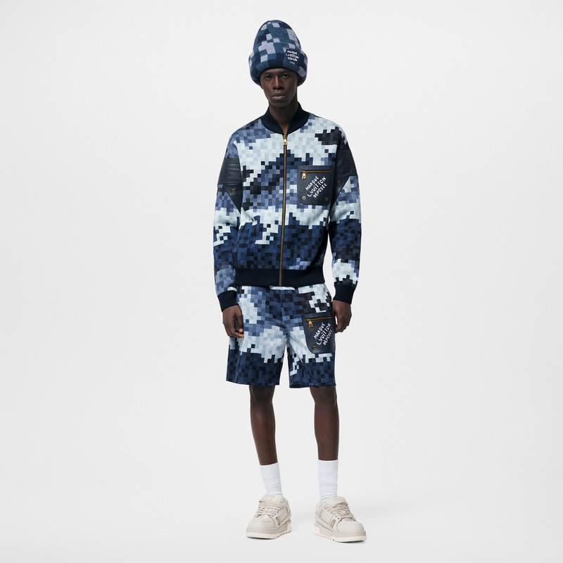 Louis Vuitton Hybrid Leather And Cotton Damier Shorts outlook