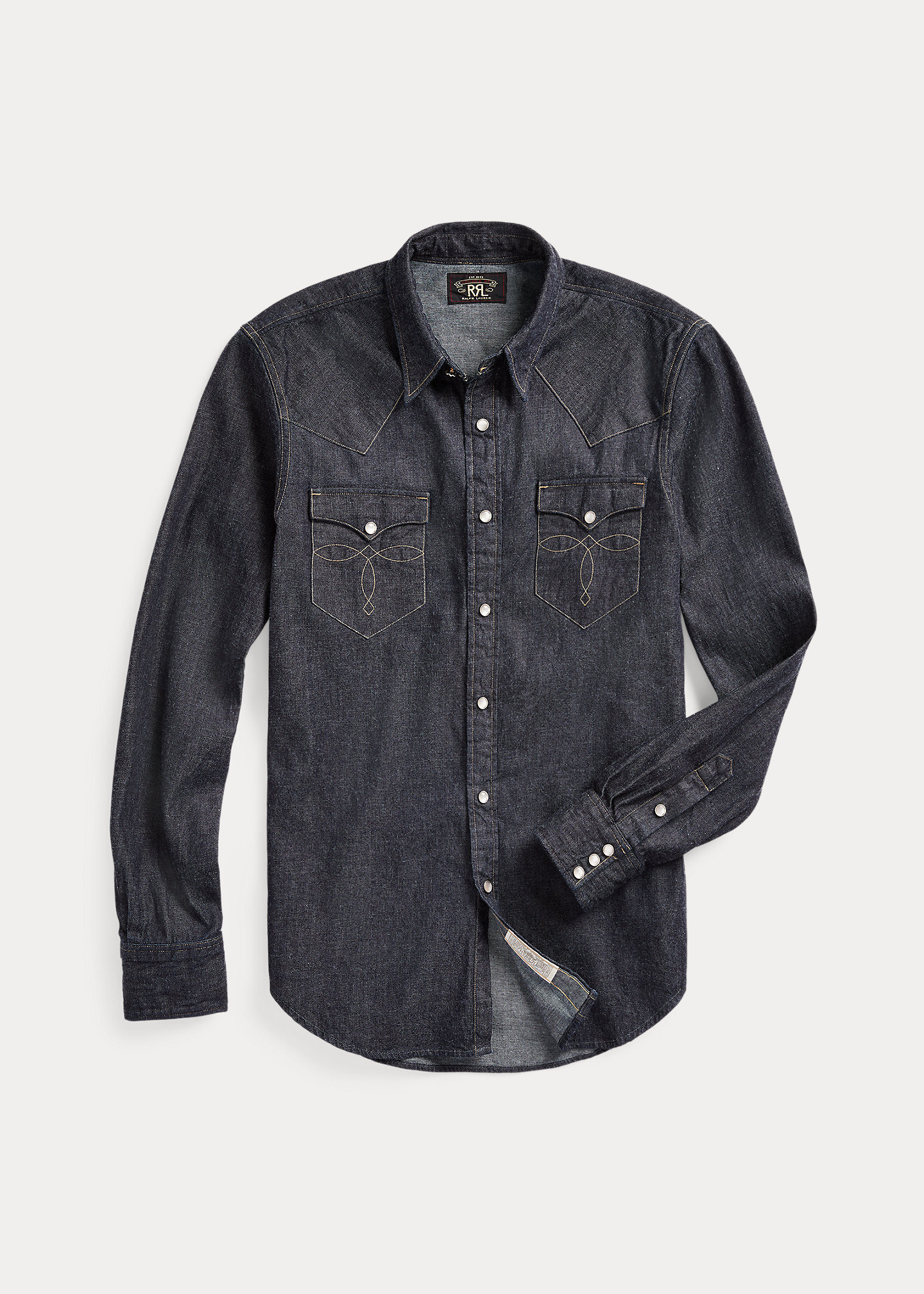 最安値　90’s ラルフローレン　RRL black denim shirt RRL by Ralph Lauren Slim Fit Denim Western Shirt | REVERSIBLE