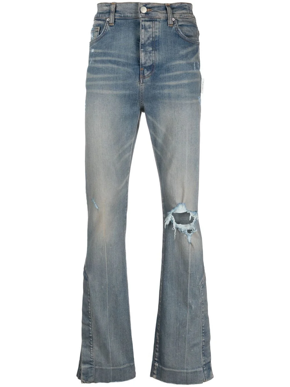 ripped-detail bootcut jeans - 1