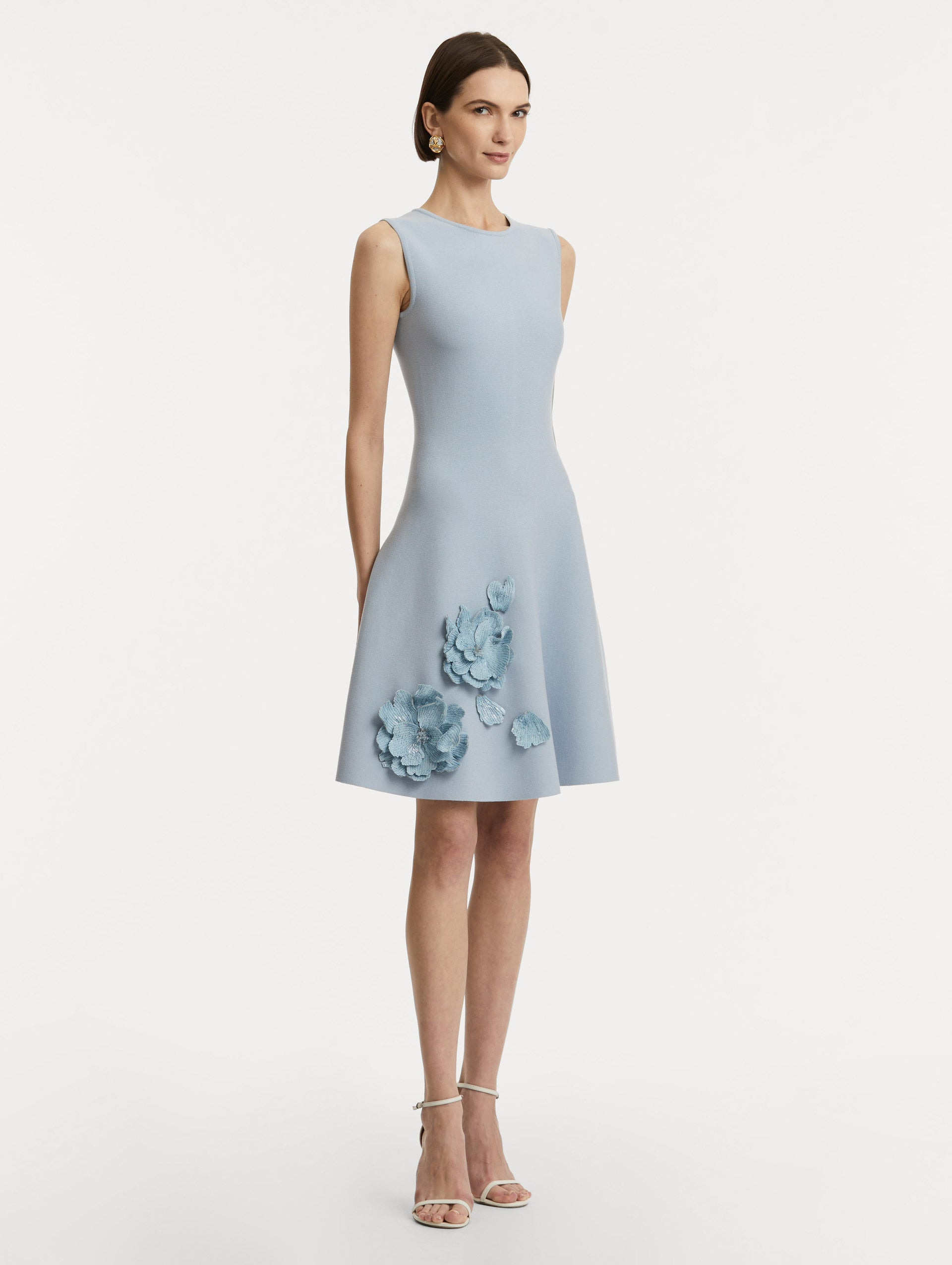 PEONY APPLIQUÉ KNIT DRESS - 4