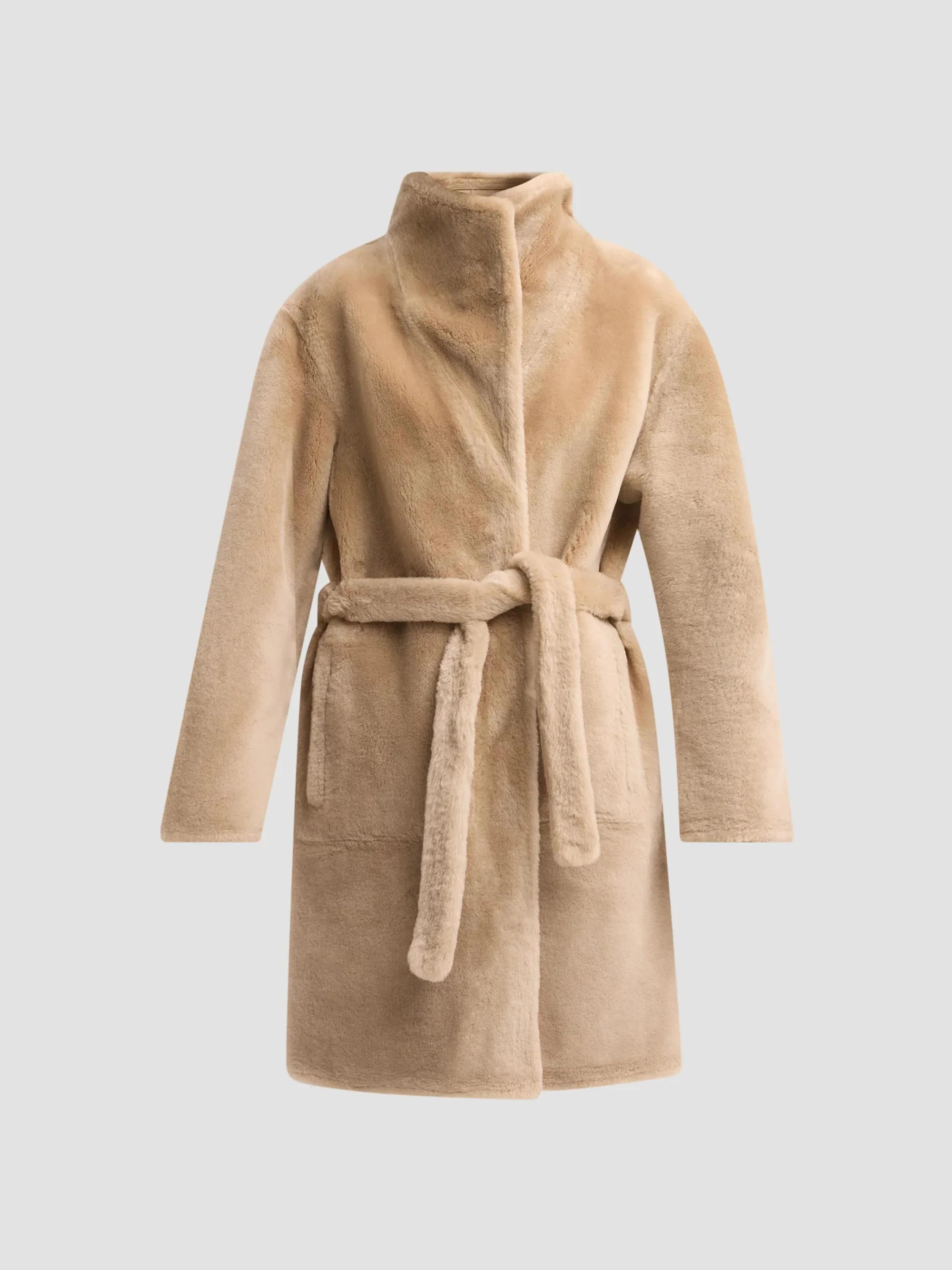 Women's Shearling & Leather Reversible Coat - Pampas - 1