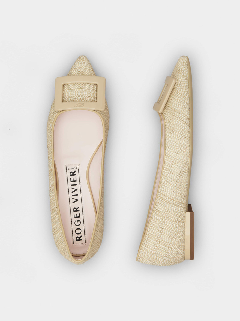 Gommettine Lacquered Buckle Piping Ballerinas in Fabric 4