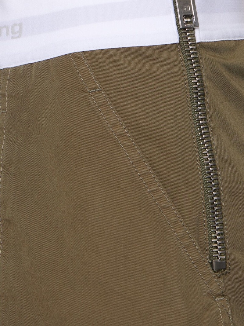 High waist cotton cargo shorts - 4