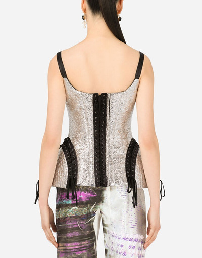 Dolce & Gabbana Laminated bustier with laces and eyelets outlook