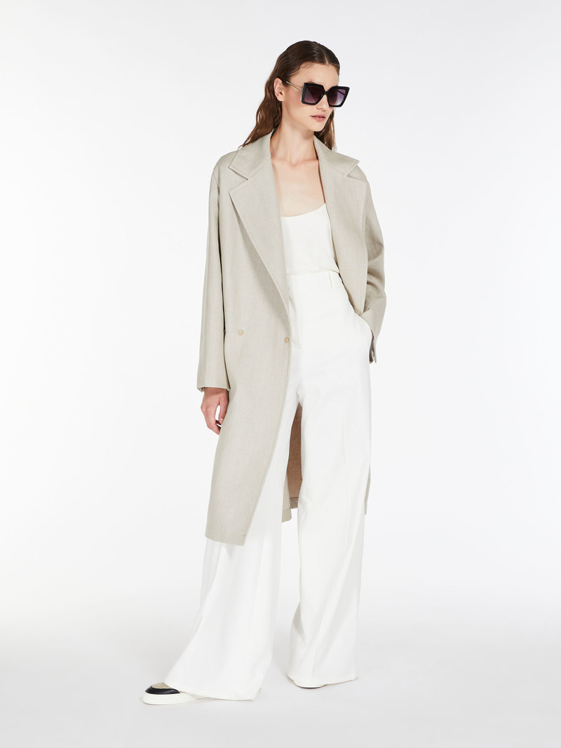 Max Mara MESCAL Jersey and linen duster coat outlook