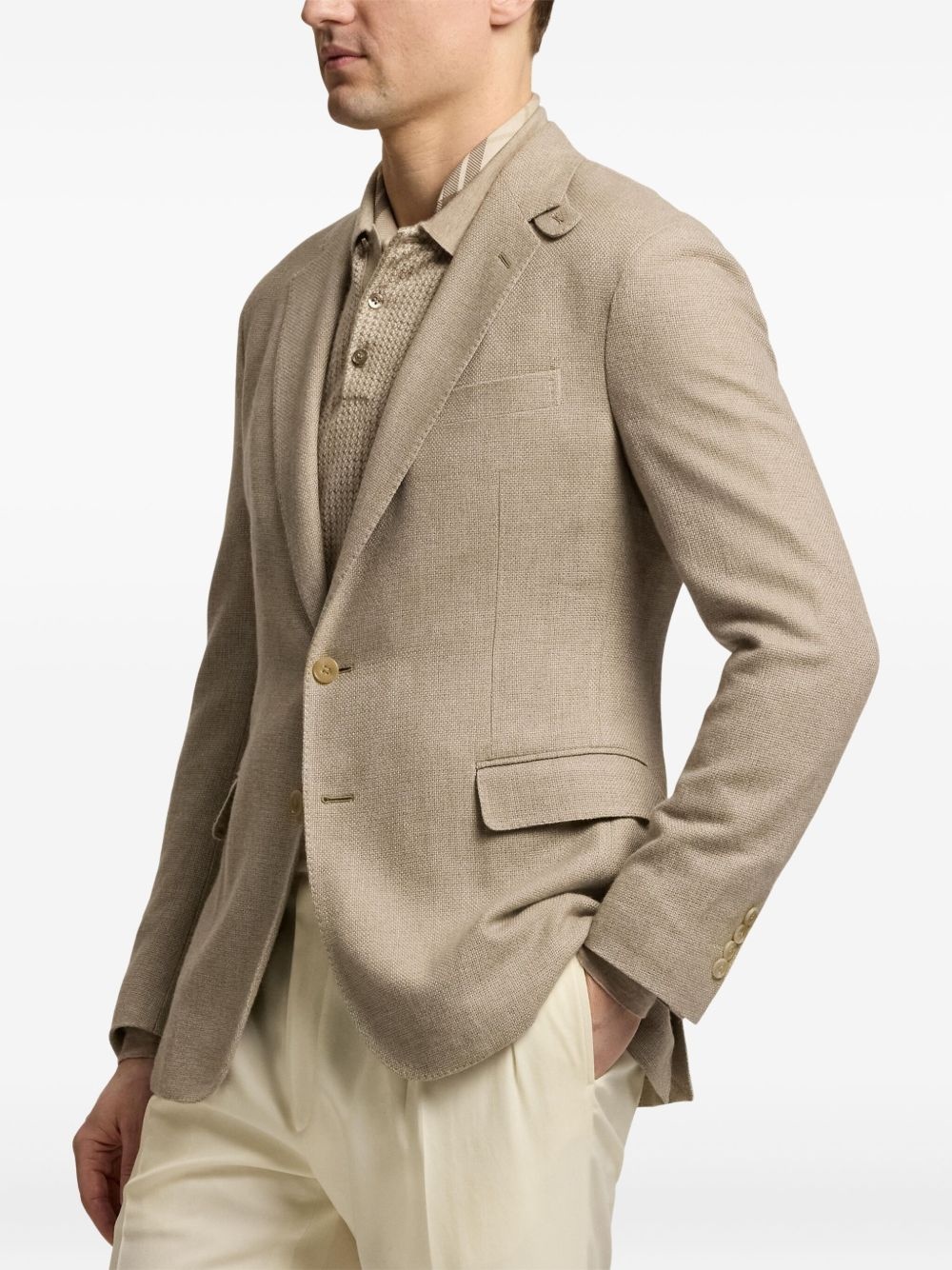 textured two-button blazer - 4