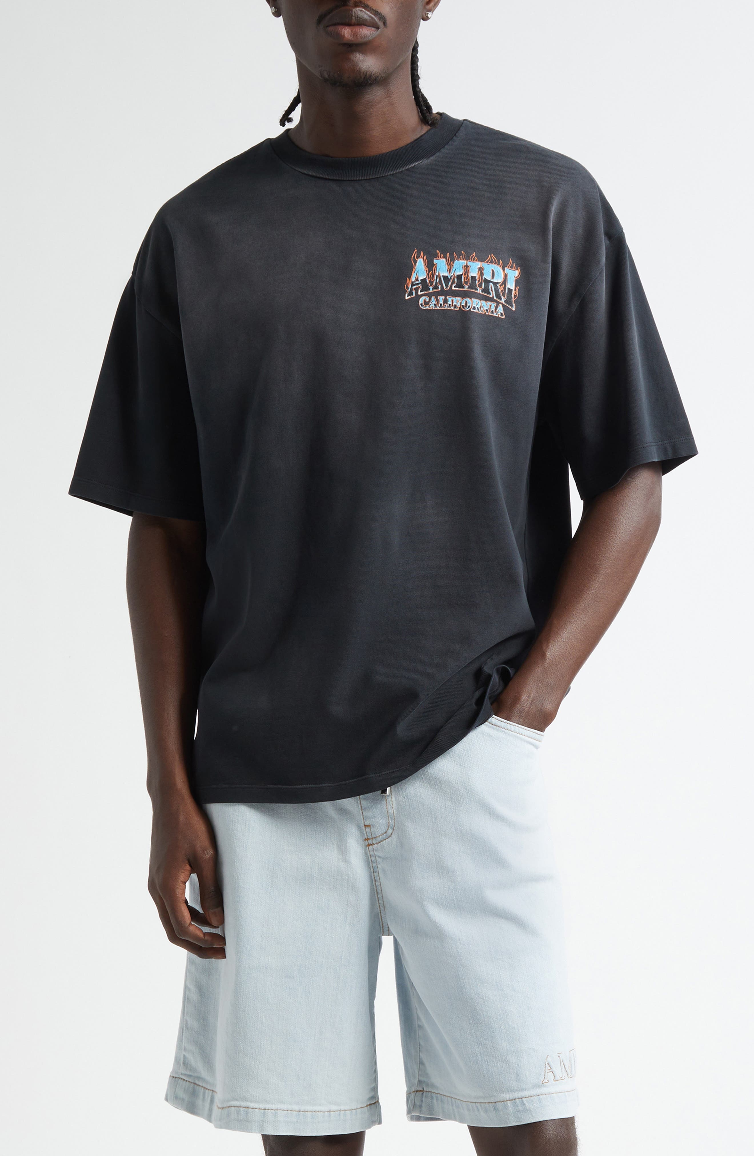 AMIRI Sunny Place Oversize Graphic T-Shirt in Black at Nordstrom - 1
