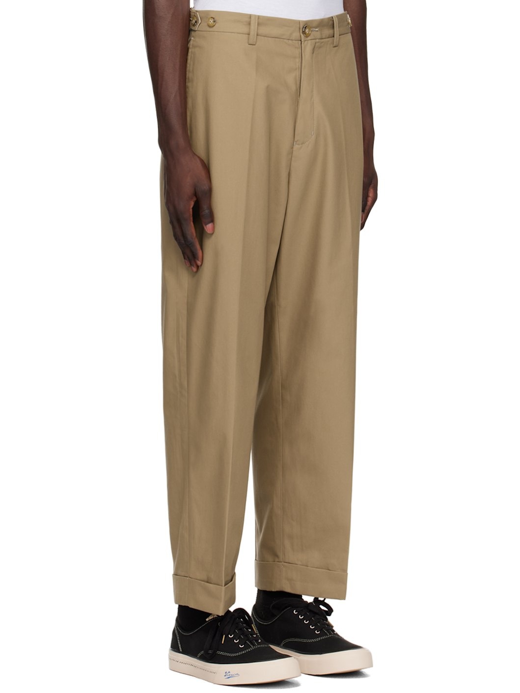 Beige Ivy Wide Trousers - 2