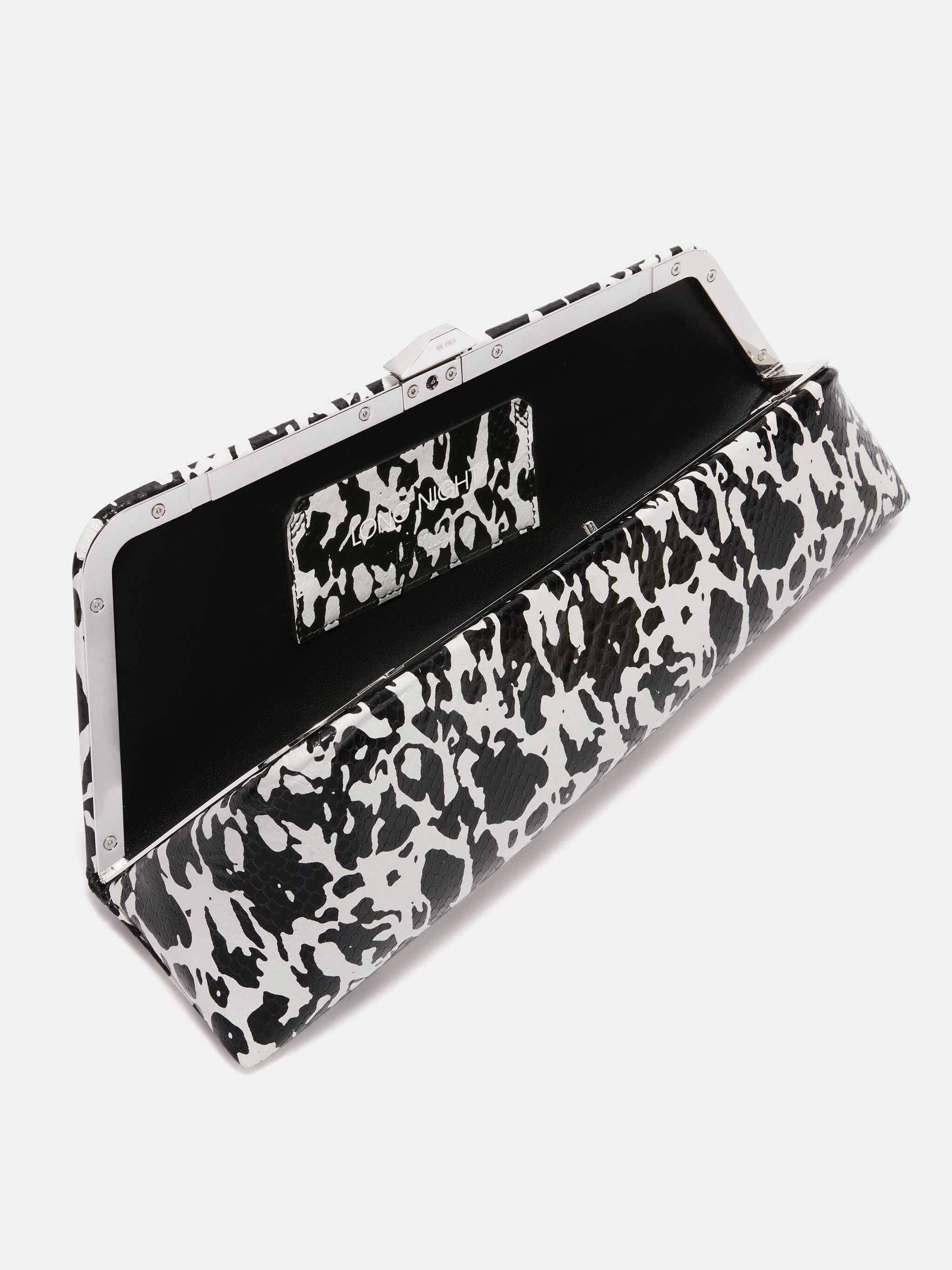''LONG NIGHT'' BLACK AND WHITE MAXI CLUTCH - 4