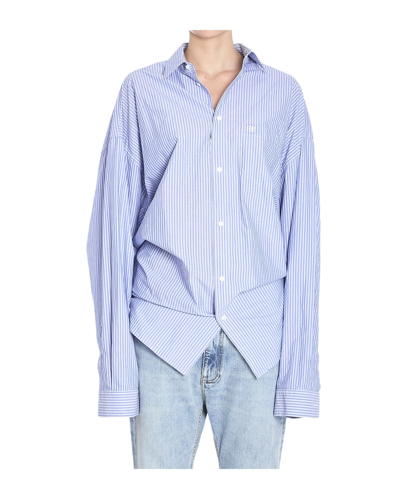 Tシャツ・カットソー BALENCIAGA FW24 'L/S Knotted' shirt (809158TRM26 4640) BALENCIAGA Knotted Shirt | italist | REVERSIBLE