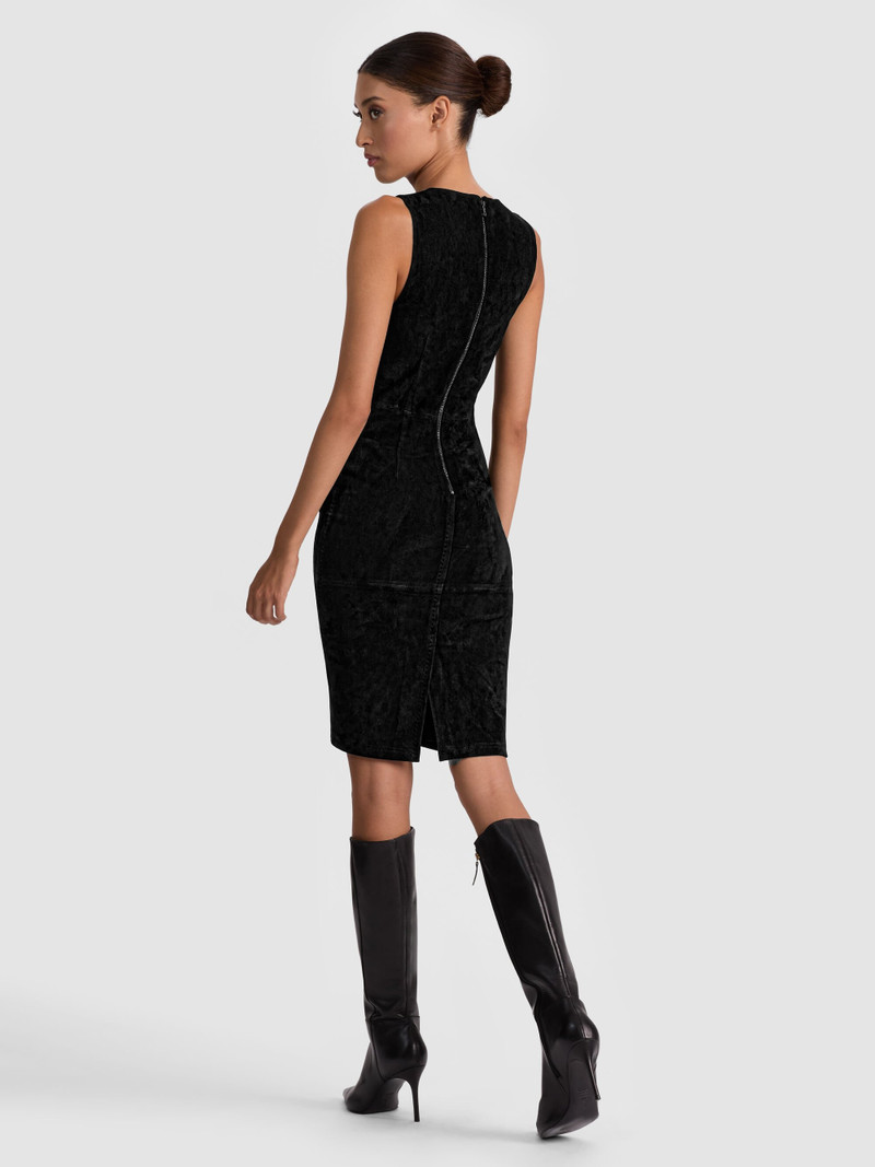 Alice + Olivia DELORA SUEDE MIDI DRESS outlook