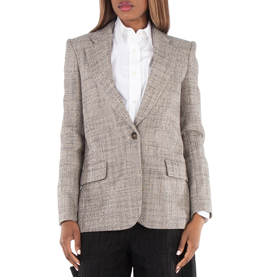 Stella McCartney Ladies Beige Single-Breasted Wide Blazer - 9