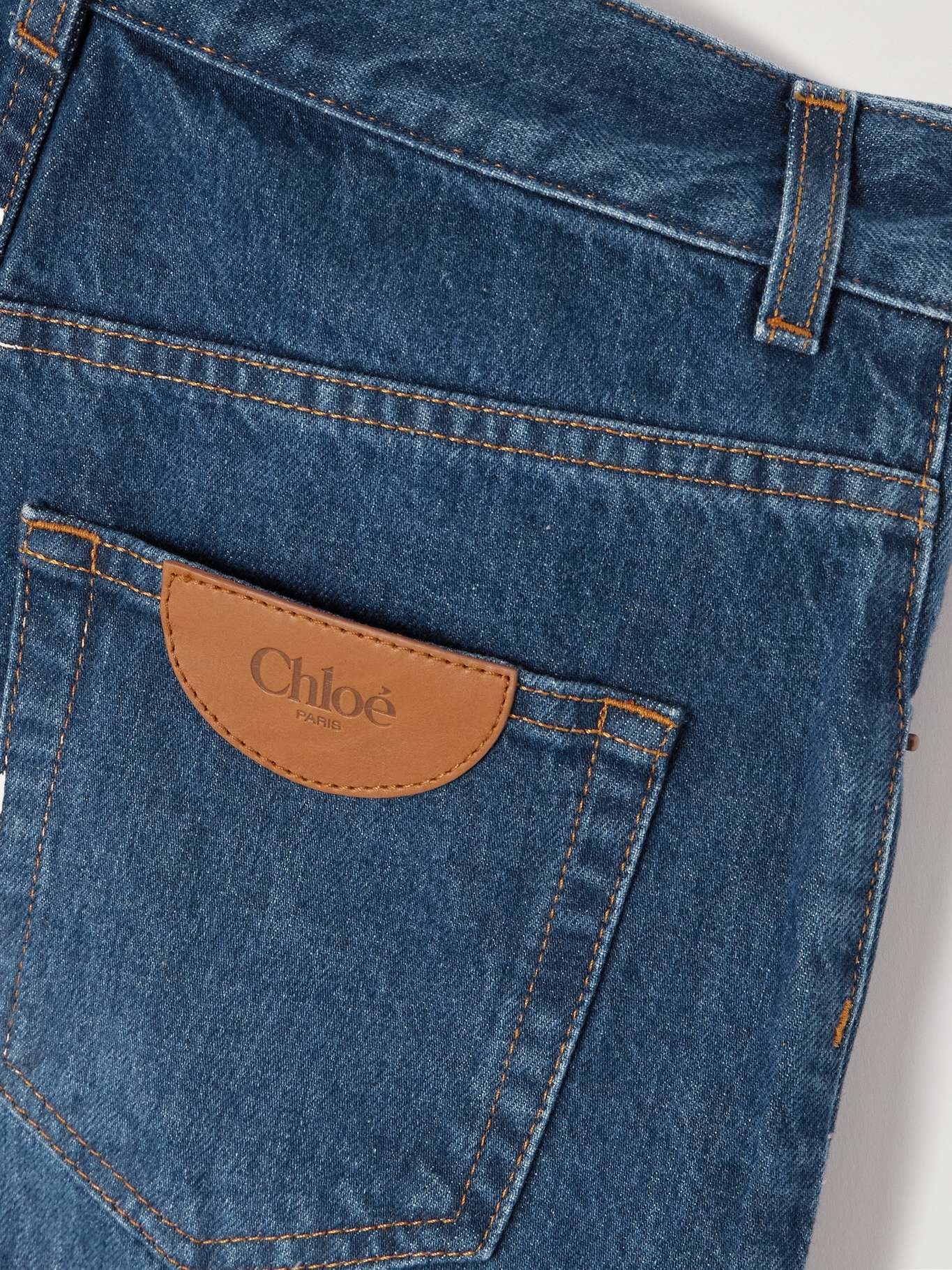Cropped distressed high-rise wide-leg jeans - 6