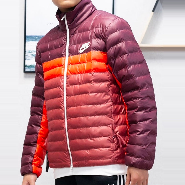 Nike Sportswear Synthetic-fill Colorblock Windproof Jacket Red Brownred BV4686-681 - 4