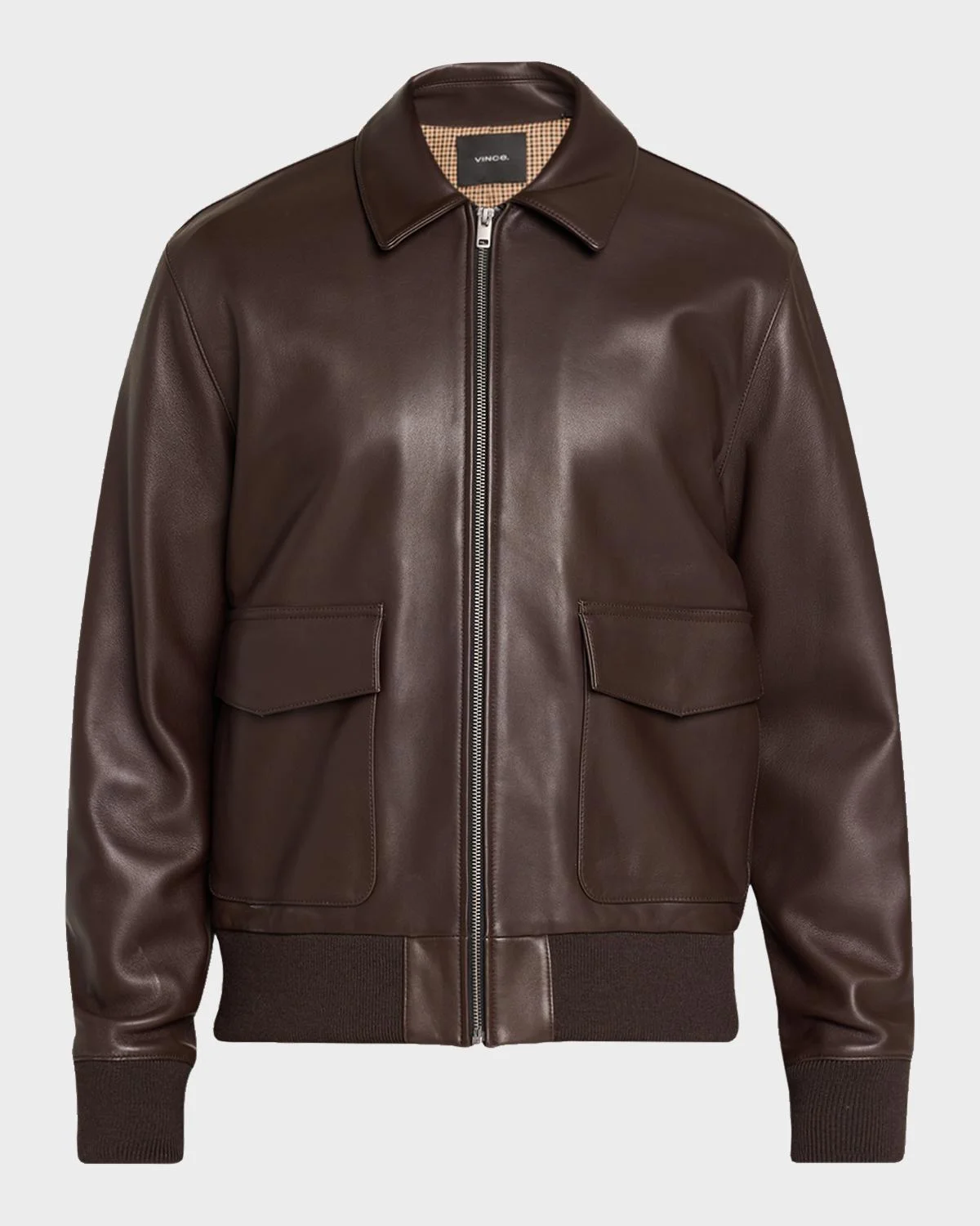 Men's Leather Aviator Bomber Jacket - 1
