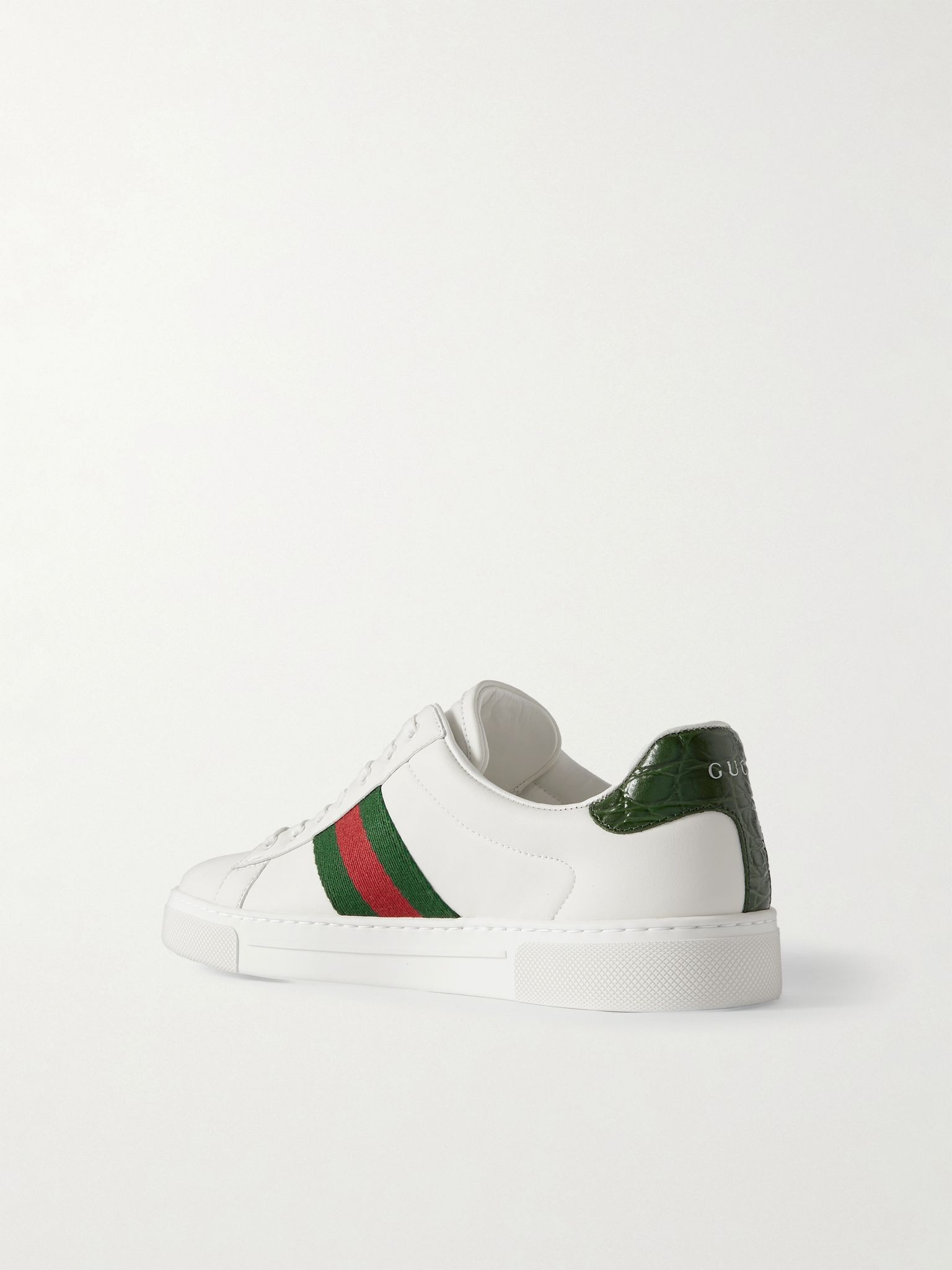 Ace webbing-trimmed leather sneakers White - 3
