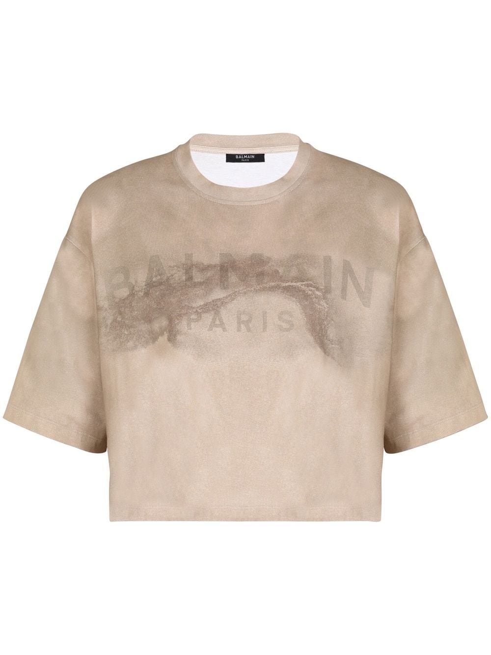 distressed logo-print T-shirt - 1